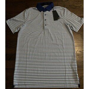 NWT Greyson Saskaton Golf Polo Performance Dasher Stripe Blue Mens Size Small